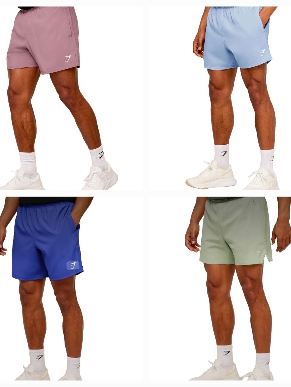 NEW Gymshark Arrival 7" Shorts Bundle Men's Medium Lot of 4 Green Blue Pink